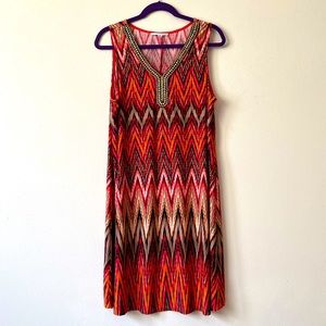 Colorful knee length summer dress